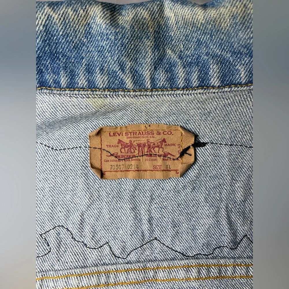 Vintage Levi’s 70507-0214 Made USA Harley HOG Denim Trucker Jacket XL - Picture 5 of 15